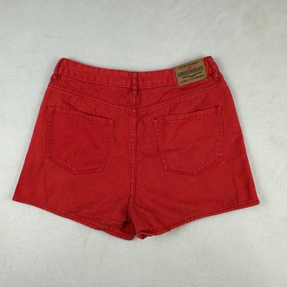 Vintage Unionbay Red High Waisted Denim Shorts Women's Size 9 90s Y2K Cotton - Picture 4 of 13